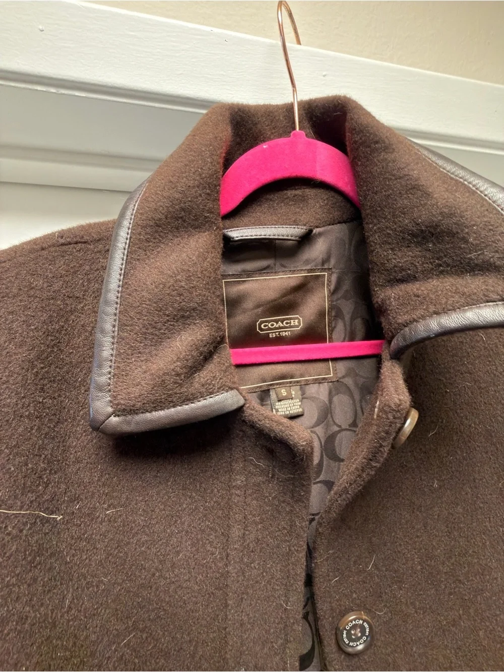 Vintage COACH Women’s Wool Blend Brown Coat